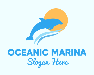 Ocean Sun Dolphin  logo design