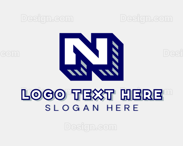 3D Business Letter N Logo