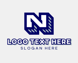 3D Business Letter N Logo