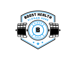 Barbell Dumbbell Gym logo design