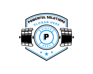 Barbell Dumbbell Gym logo design