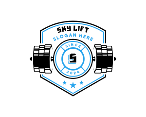 Barbell Dumbbell Gym logo design