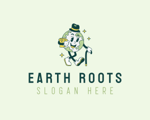 Top Hat Planet Earth logo design