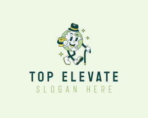 Top Hat Planet Earth logo design