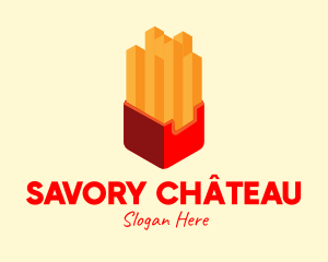 Isometric French Fries logo design