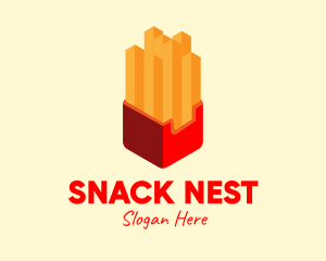 Isometric French Fries logo design