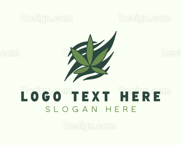 Green Cannabis Marijuana Leaf Logo