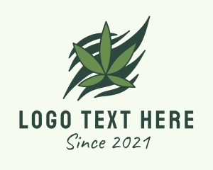 Green Cannabis Marijuana Leaf  logo