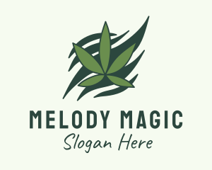 Green Cannabis Marijuana Leaf  Logo