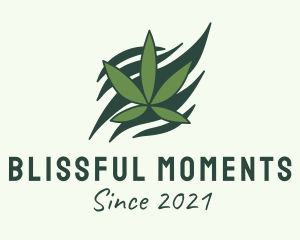 Green Cannabis Marijuana Leaf  logo
