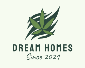 Green Cannabis Marijuana Leaf  logo