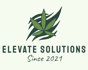 Green Cannabis Marijuana Leaf  logo