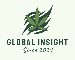 Green Cannabis Marijuana Leaf  logo