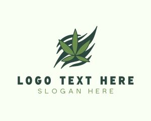 Green Cannabis Marijuana Leaf  logo