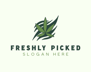 Green Cannabis Marijuana Leaf  Logo