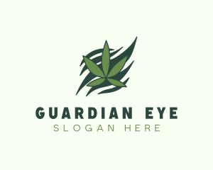 Green Cannabis Marijuana Leaf  Logo