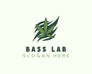 Green Cannabis Marijuana Leaf  logo design