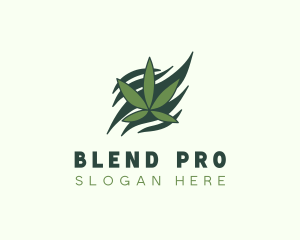 Green Cannabis Marijuana Leaf  logo design