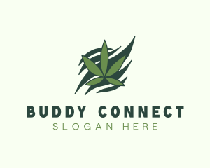 Green Cannabis Marijuana Leaf  logo design