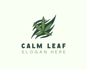 Green Cannabis Marijuana Leaf  logo design