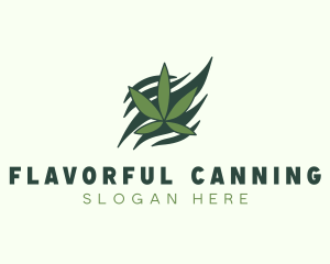 Green Cannabis Marijuana Leaf  logo design