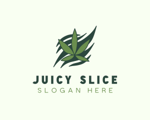 Green Cannabis Marijuana Leaf  logo design