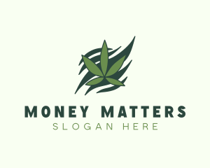 Green Cannabis Marijuana Leaf  logo design