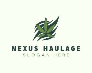 Green Cannabis Marijuana Leaf  logo design