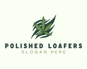 Green Cannabis Marijuana Leaf  logo design