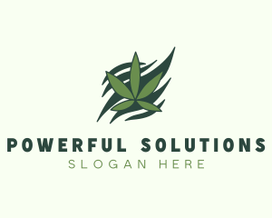 Green Cannabis Marijuana Leaf  logo design