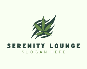 Green Cannabis Marijuana Leaf  logo design