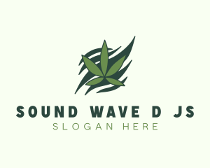 Green Cannabis Marijuana Leaf  logo design