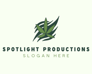 Green Cannabis Marijuana Leaf  logo design