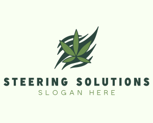 Green Cannabis Marijuana Leaf  logo design