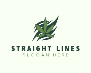 Green Cannabis Marijuana Leaf  logo design