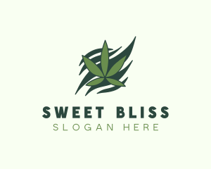 Green Cannabis Marijuana Leaf  logo design