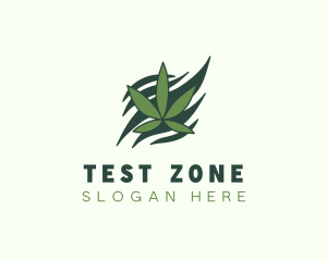 Green Cannabis Marijuana Leaf  logo design