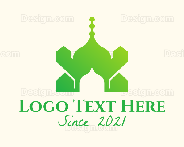 Green Arabian Mosque Logo