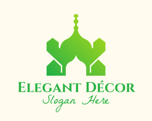 Green Arabian Mosque  Logo