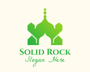 Green Arabian Mosque  Logo