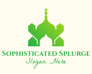 Green Arabian Mosque  Logo