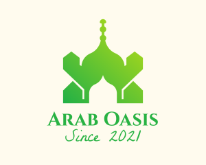 Green Arabian Mosque  logo design