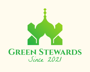 Green Arabian Mosque  logo design