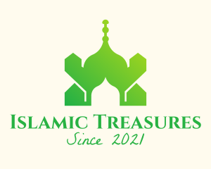 Green Arabian Mosque  logo design