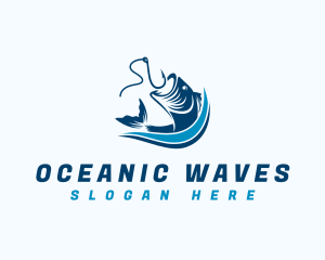 Aquatic Fishing Hook logo design