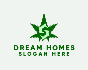 Cannabis Leaf Letter S Logo