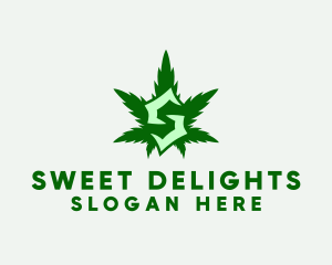 Cannabis Leaf Letter S logo