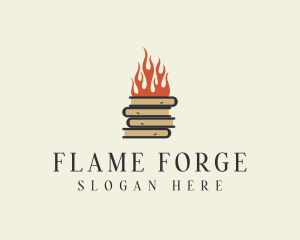 Library Book Fire logo design