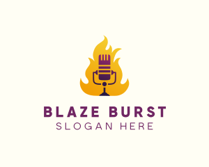 Flaming Podcast Studio logo design