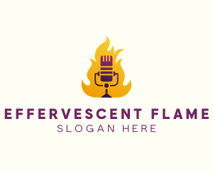 Flaming Podcast Studio logo design